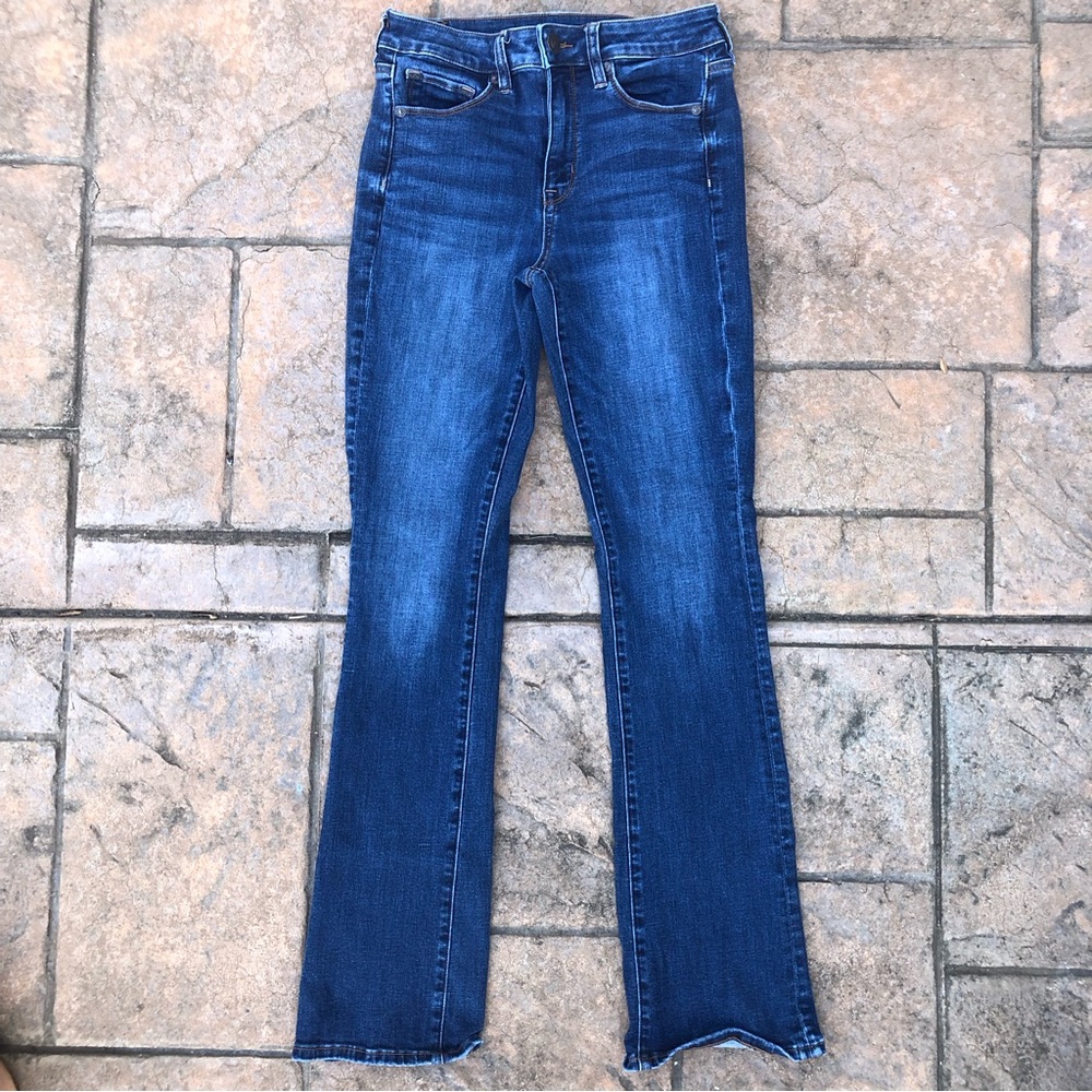 American Eagle Hi-Rise Skinny Kick Blue Jeans 4